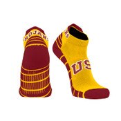 USC Trojans Cardinal and Gold Tab Ankle Sock